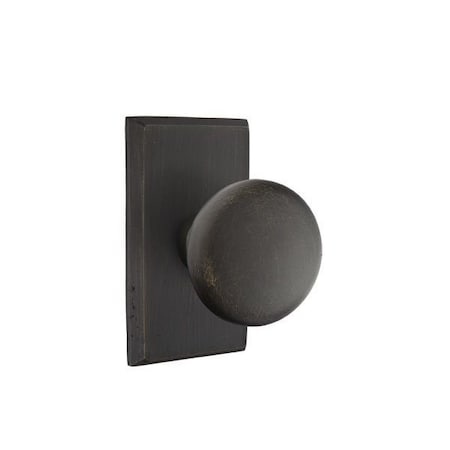 Emtek Winchester Knob 2-3/8in Backset Privacy, Style # 3 Rose for 1-3/8in to 2in Door Medium Bronze 7204WCMB